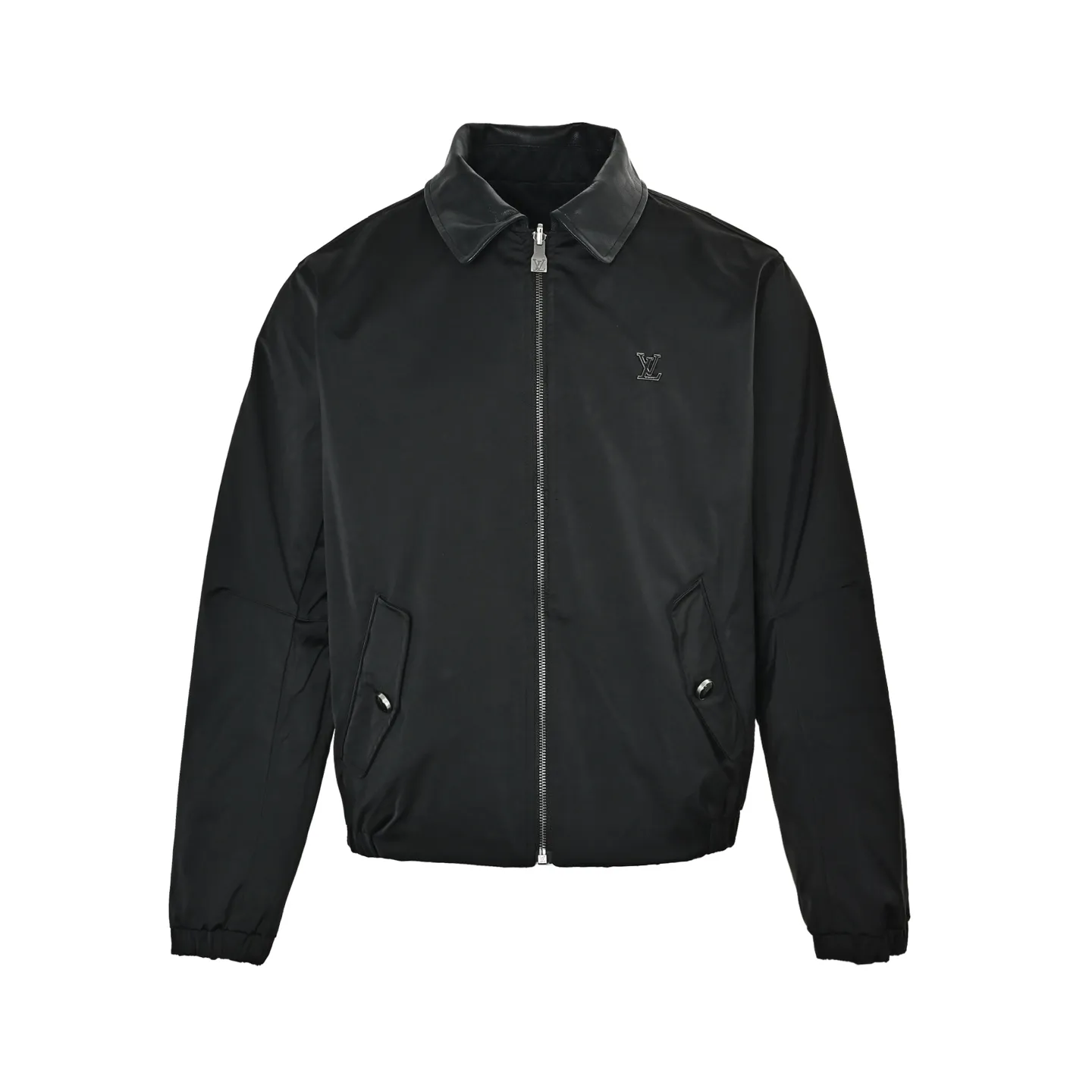 Louis Vuitton/Louis Vuitton checkerboard leather collar double-sided belted jacket